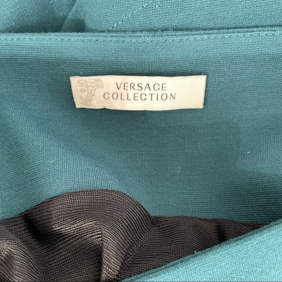 Versace Collection greenish blue pencil skirt - Picture 3 of 4